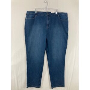 New Style & Co Straight Leg Jeans size 24W Medium Wash High Rise Stretch